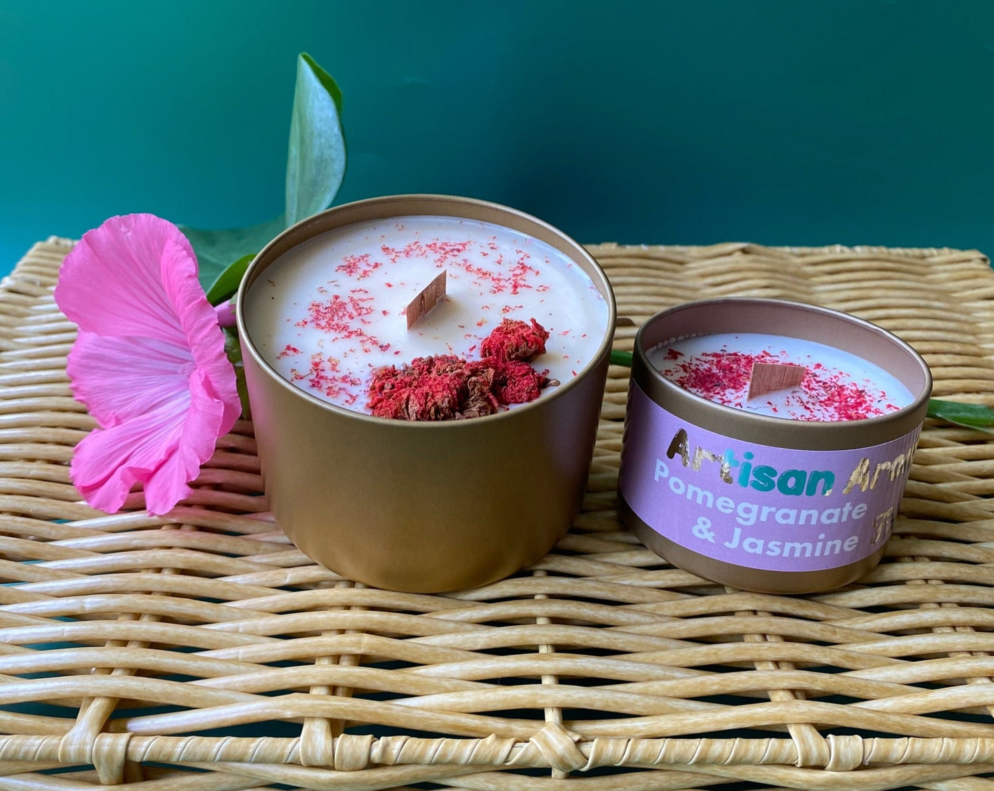 Pomegranate and Jasmine Scented Natural Candle