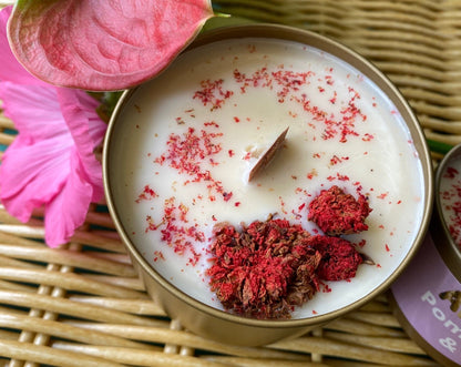 Pomegranate and Jasmine Scented Natural Candle