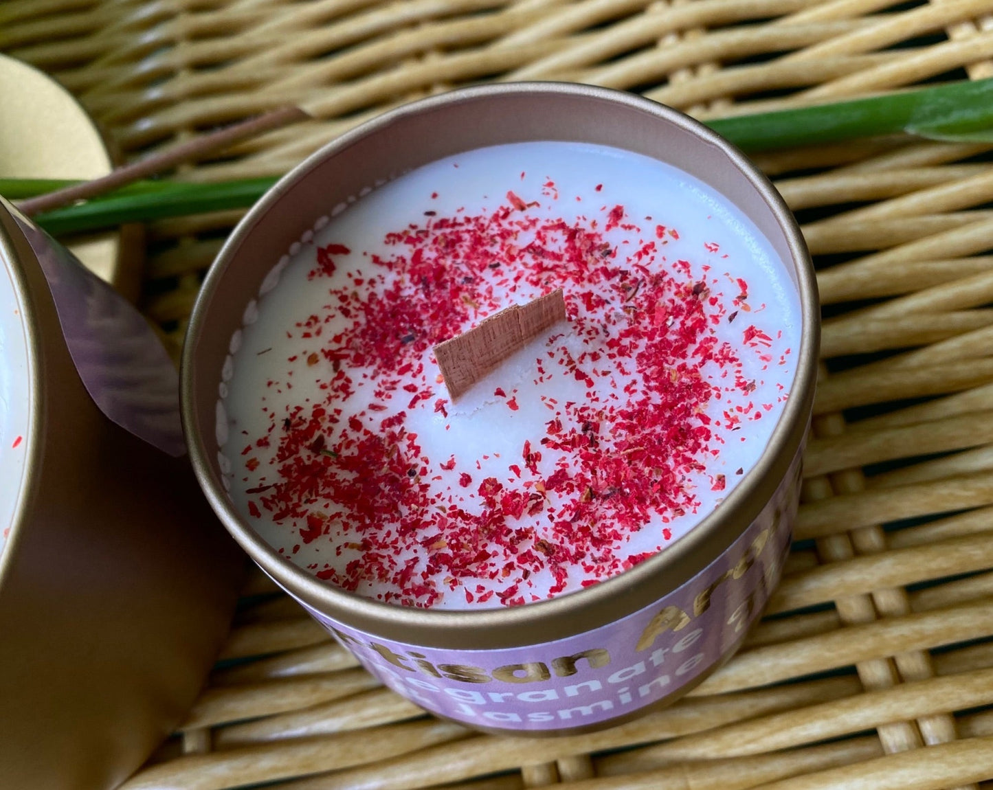 Pomegranate and Jasmine Scented Natural Candle