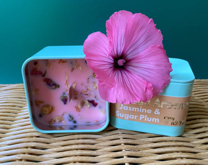 Jasmine and Sugar Plum Scented Natural Candle