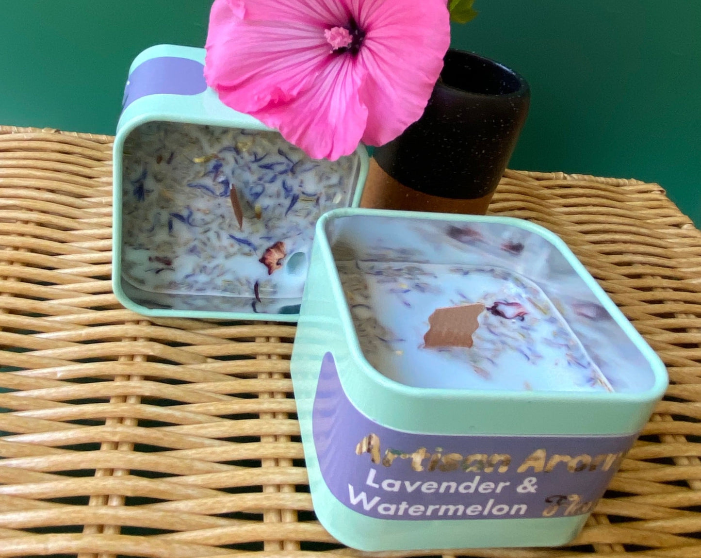 Lavender and Watermelon Scented Natural Candle