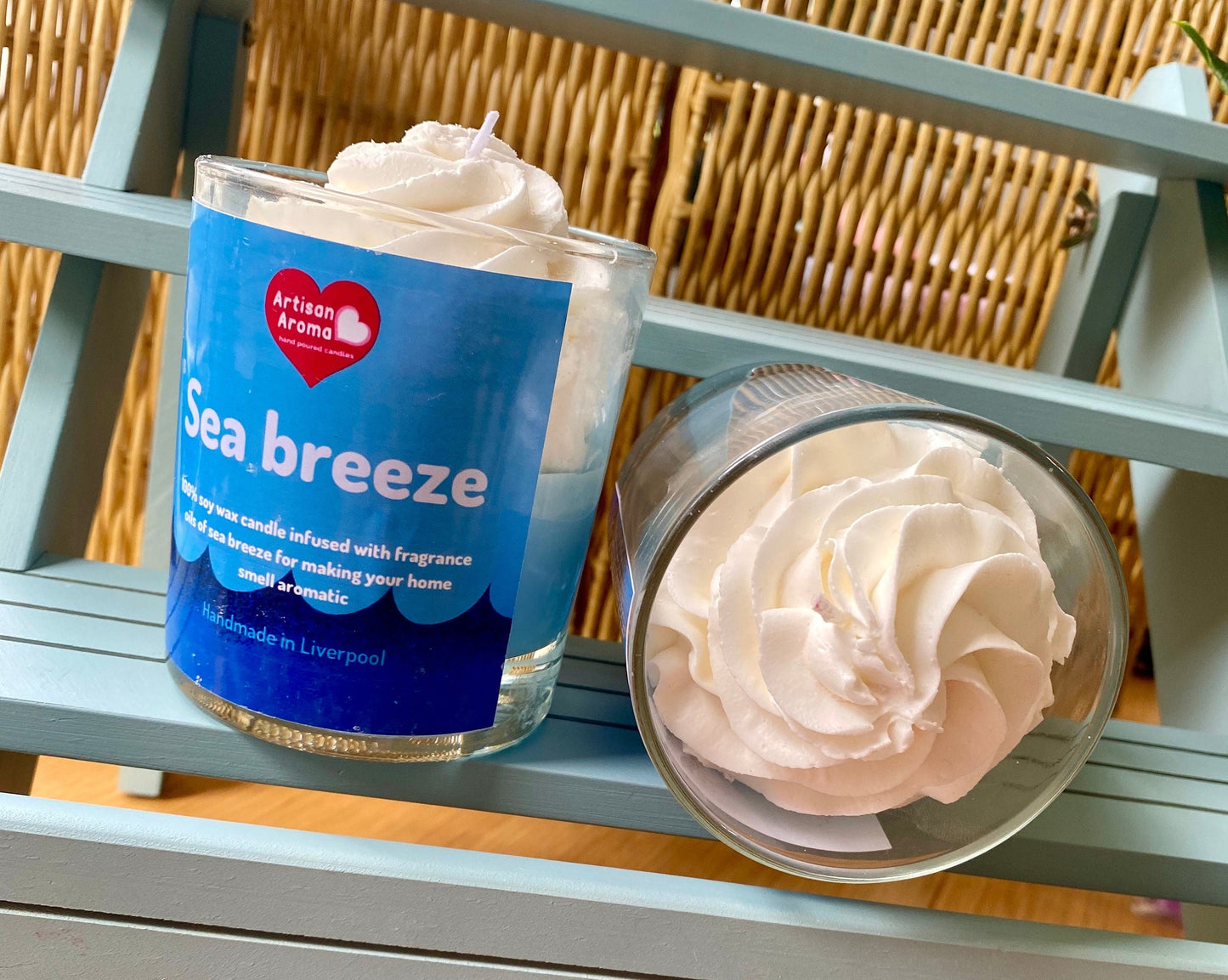 Sea Breeze Blue Whipped Candle