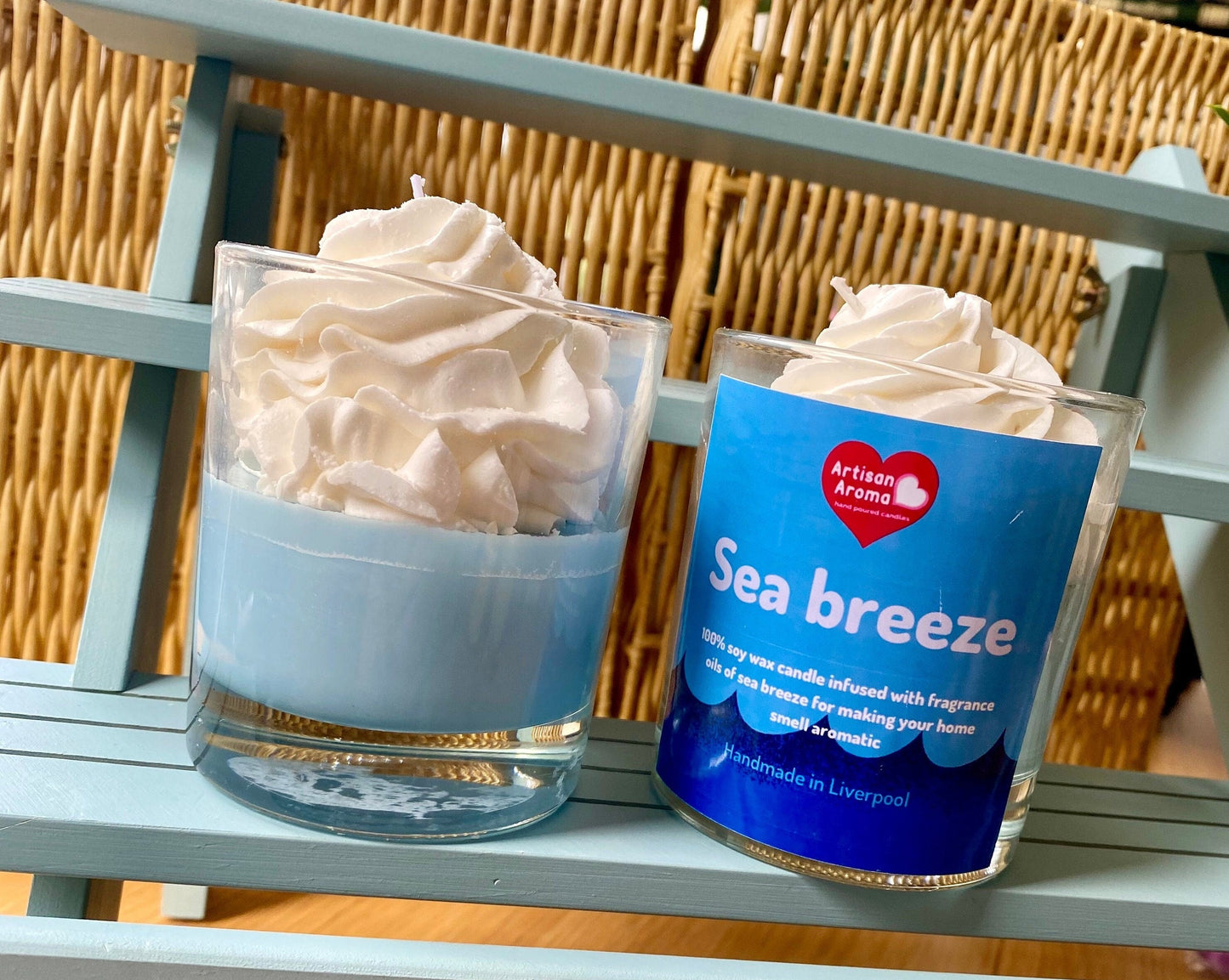 Sea Breeze Blue Whipped Candle