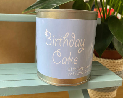 Birthday Cake Candle Scented Paint Pot Tin