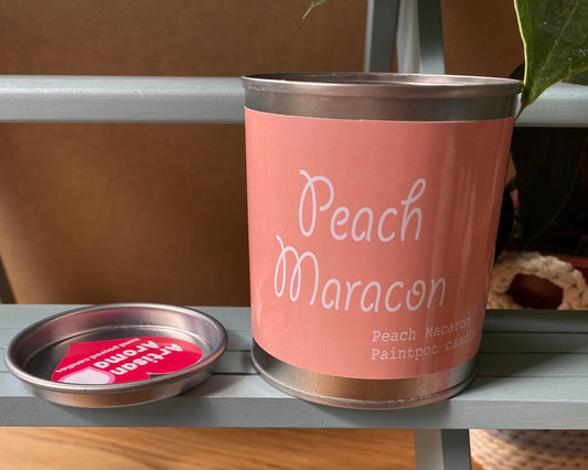 Peach Macaron Candle Paint Pot Tin